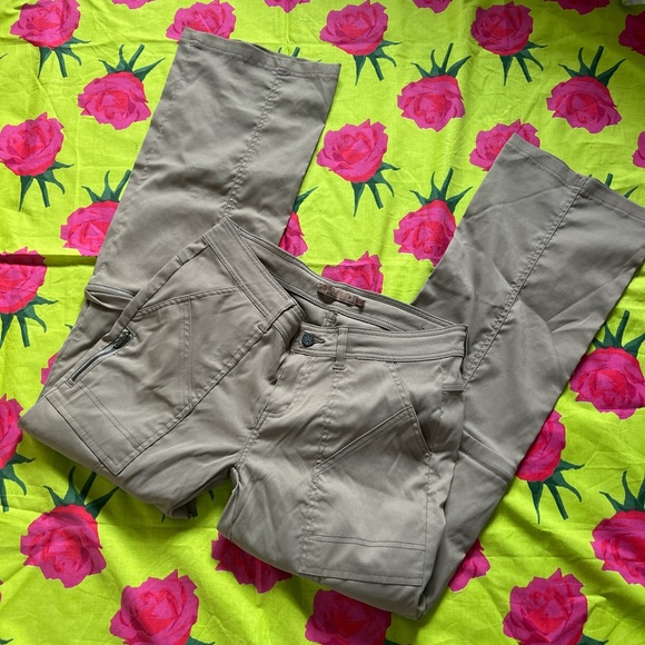 Prana Women Convertible Outdoors Khaki Hiking Pants size 8, 9” rise gorpcore - Picture 6 of 11